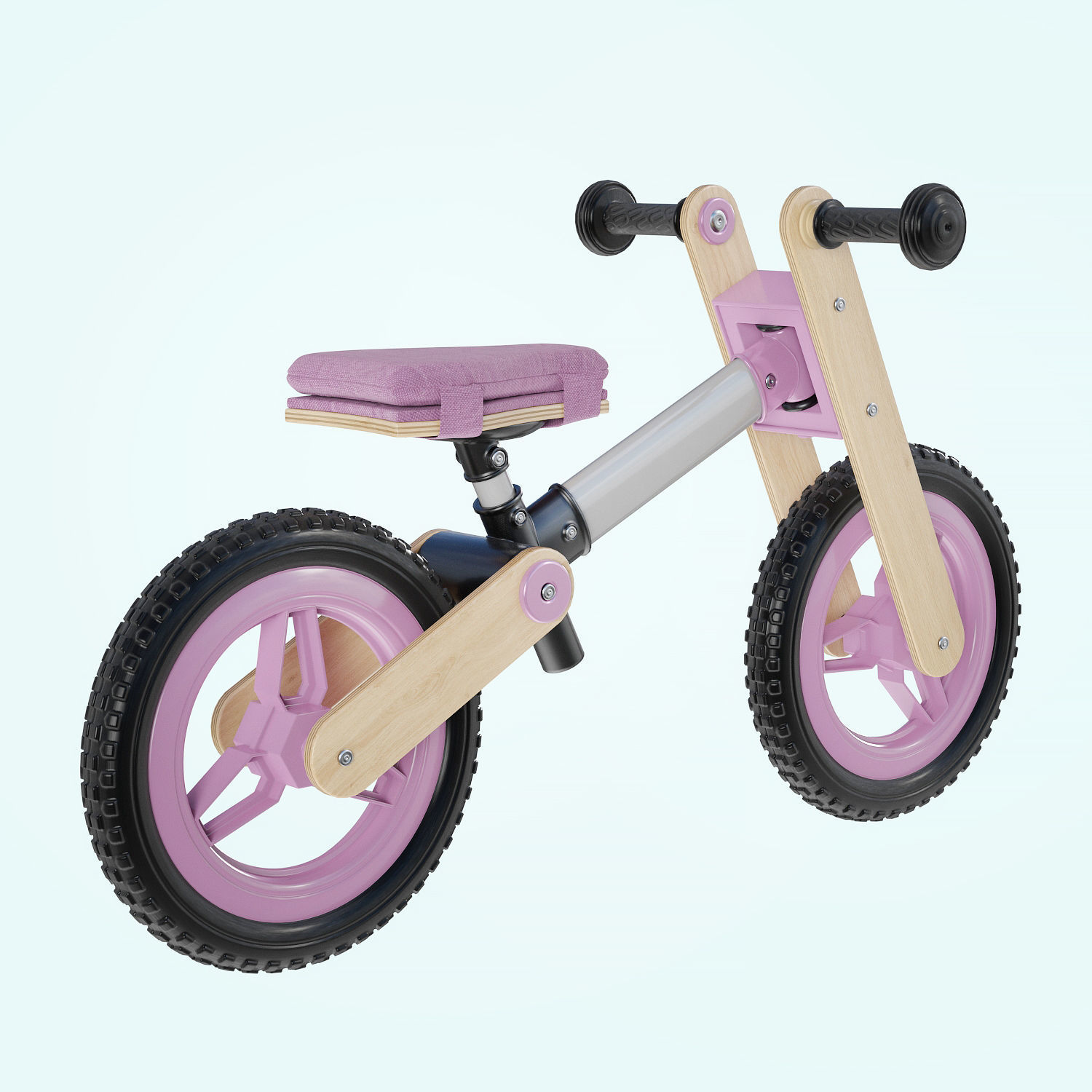 My First Go Balance Children Bike Pink 3D model_4