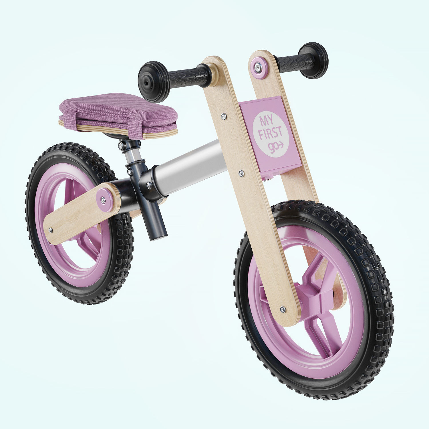 My First Go Balance Children Bike Pink 3D model_14