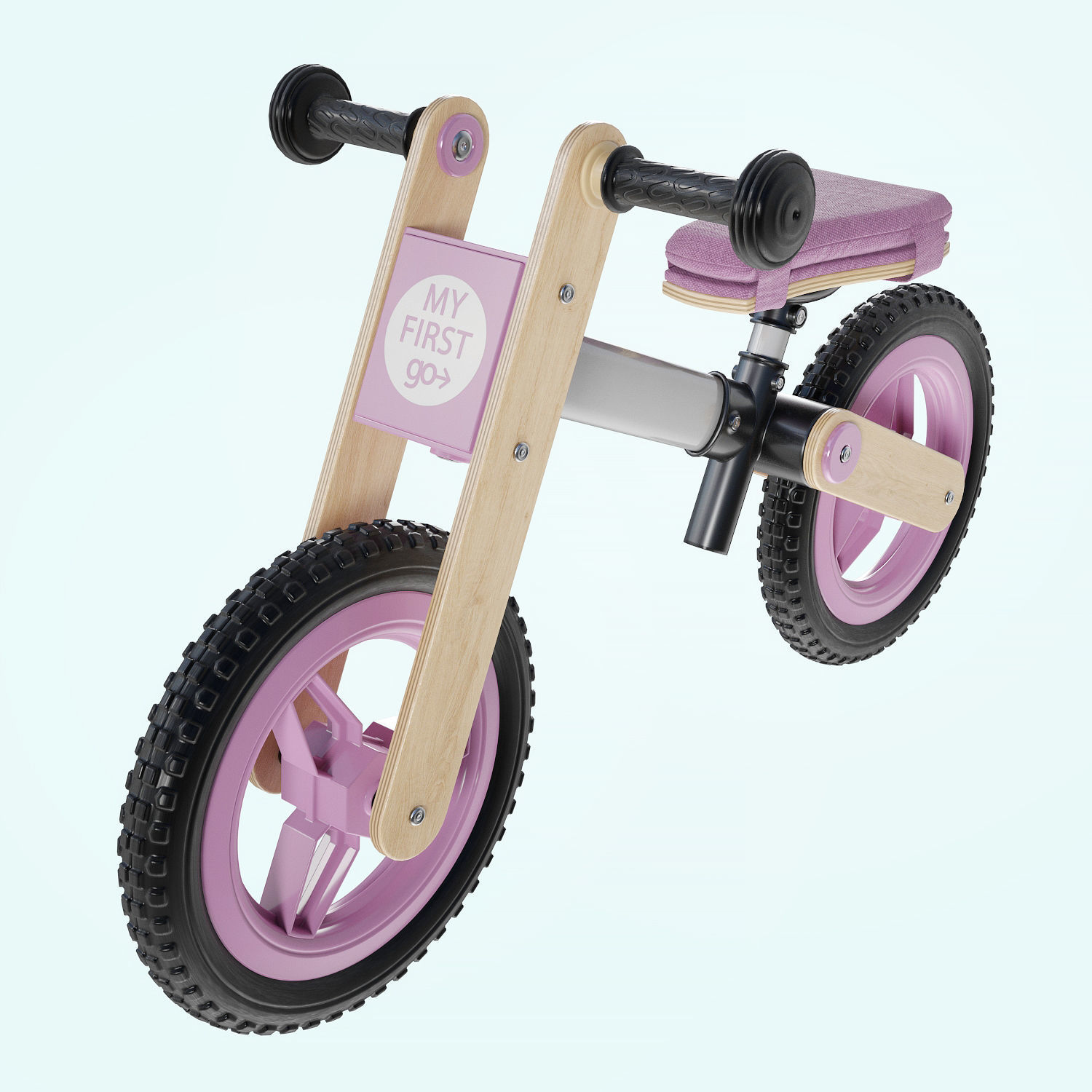 My First Go Balance Children Bike Pink 3D model_10