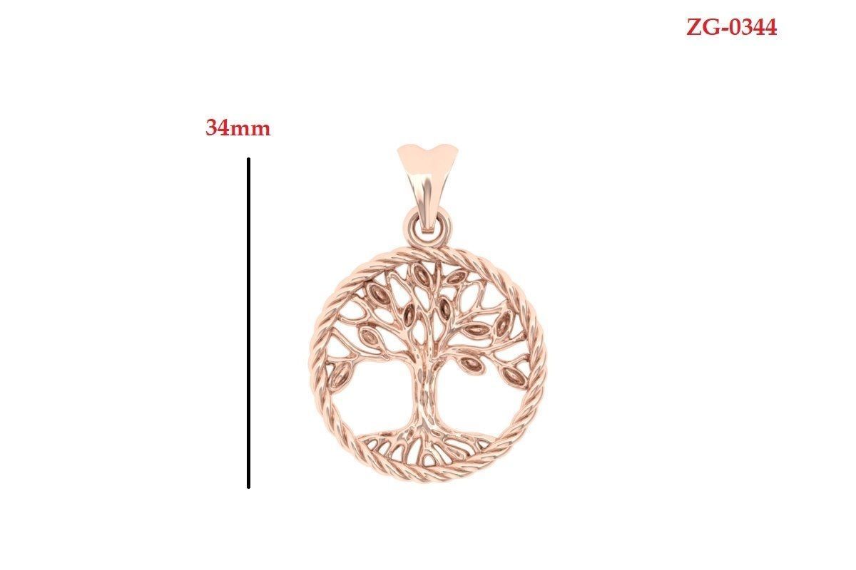 Tree pandent 3D print model_3