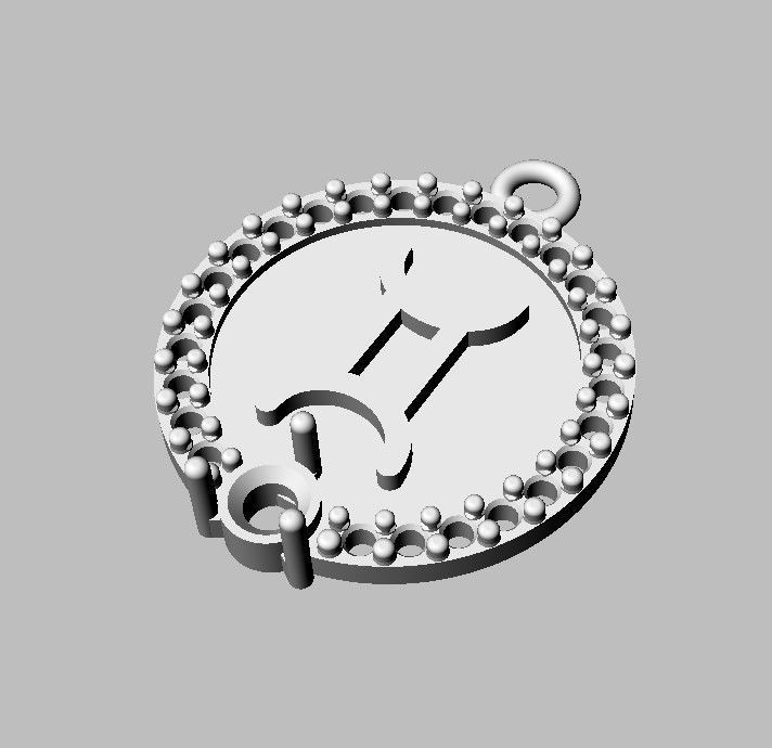 12 Zodiac Pendants 3D print model_11