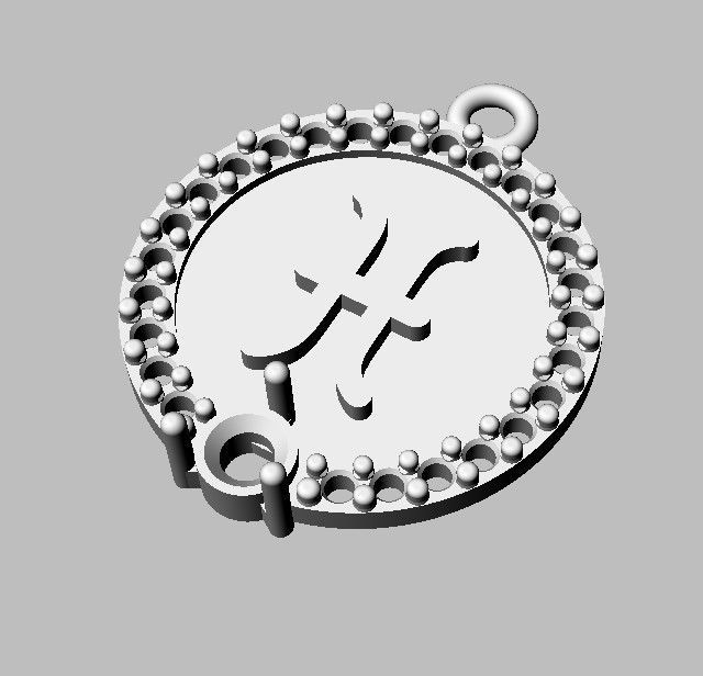 12 Zodiac Pendants 3D print model_13