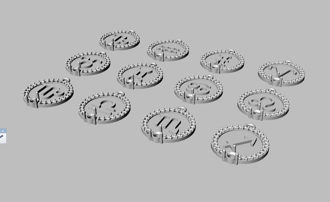 12 Zodiac Pendants 3D print model_24