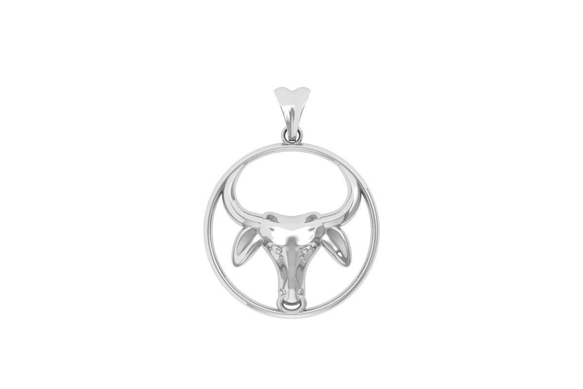 Buffalo Bulls Head Pendant  3D print model_2