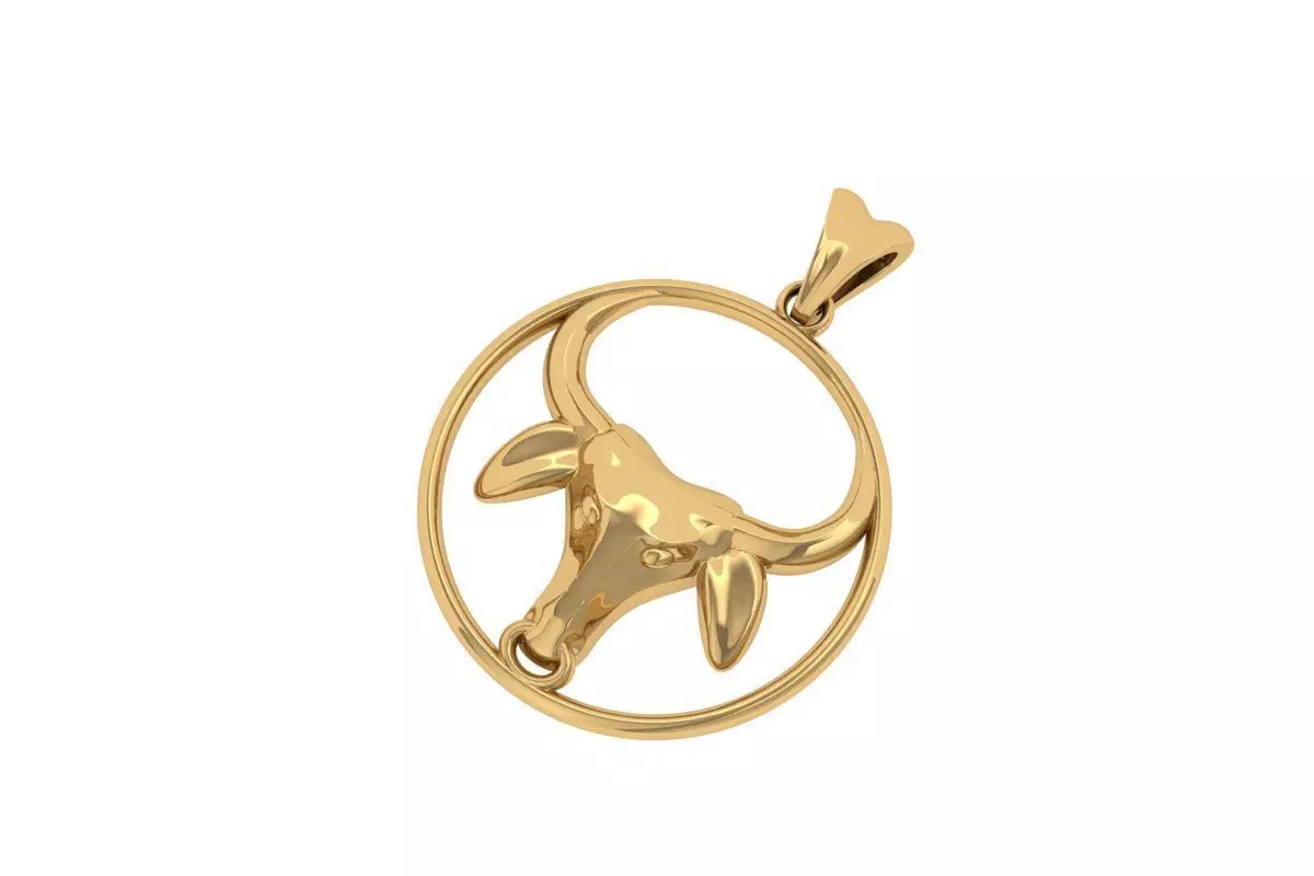 Buffalo Bulls Head Pendant  3D print model_0