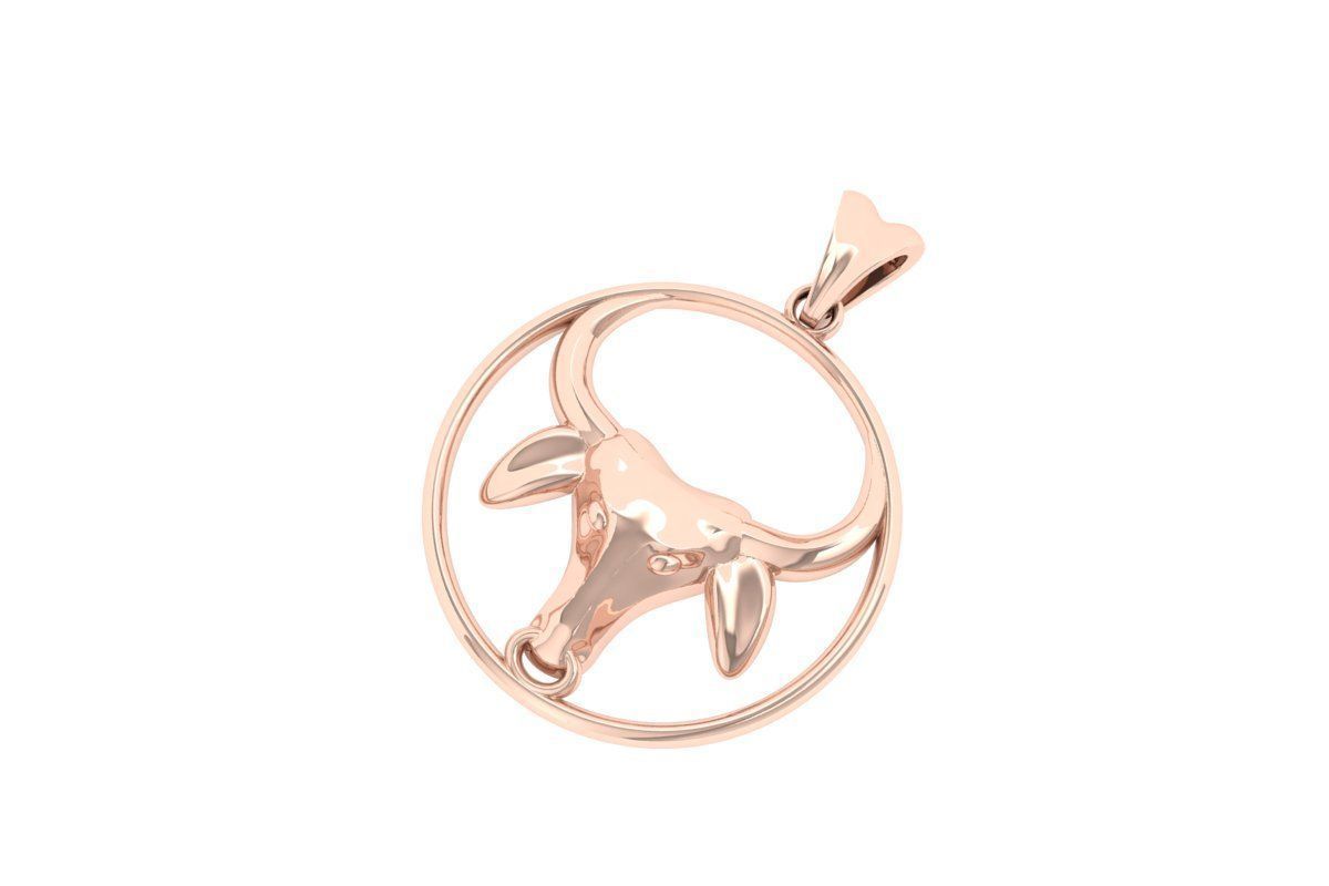 Buffalo Bulls Head Pendant  3D print model_3