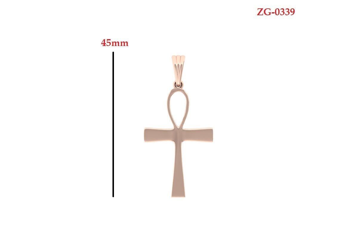 Cross pandent 3D print model_3