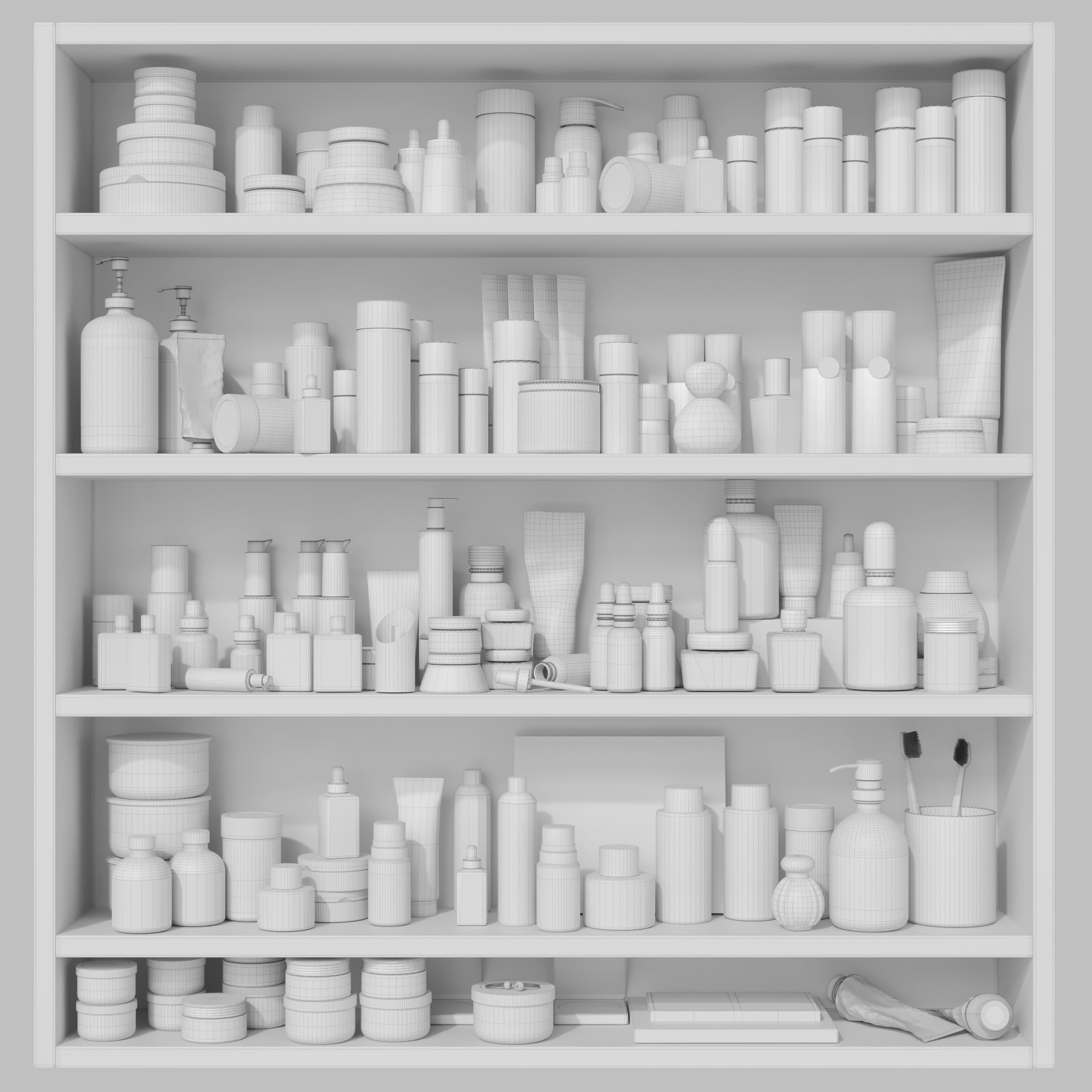 Large set of cosmetics for the bathroom or beauty salon 500 3D model_1