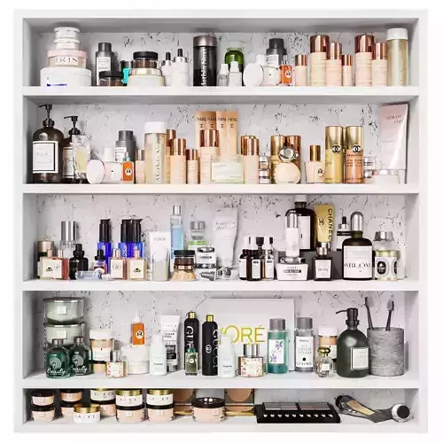Large set of cosmetics for the bathroom or beauty salon 500 3D model