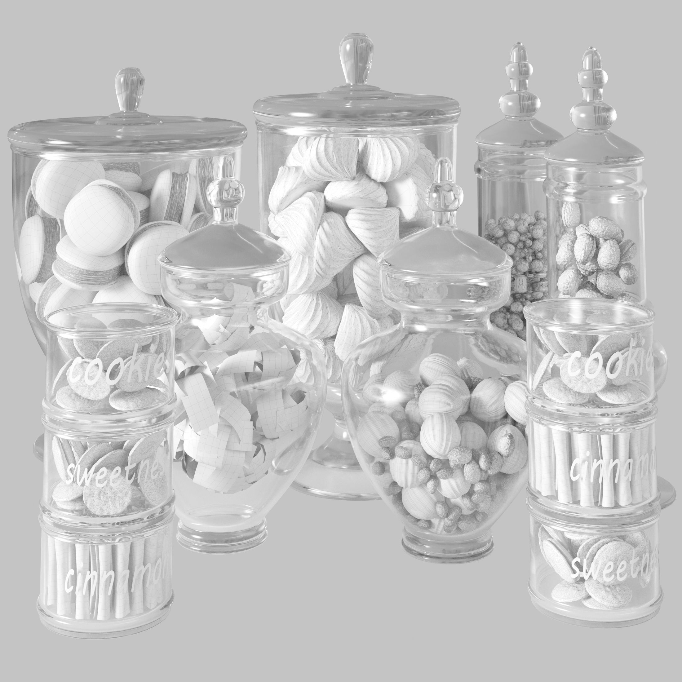 Set of sweets for cafes restaurants or home cooking 3D model_1