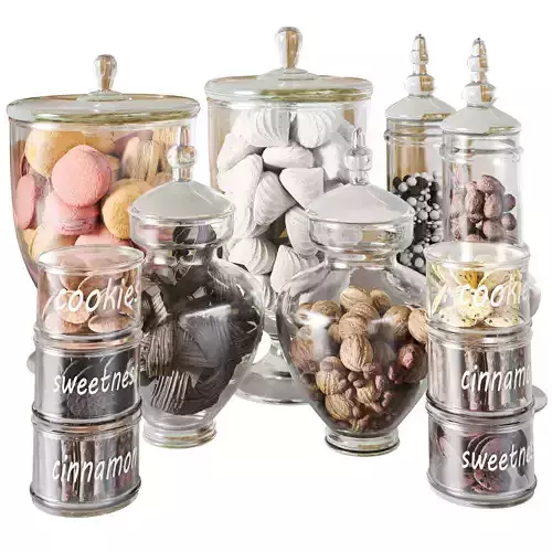 Set of sweets for cafes restaurants or home cooking 3D model