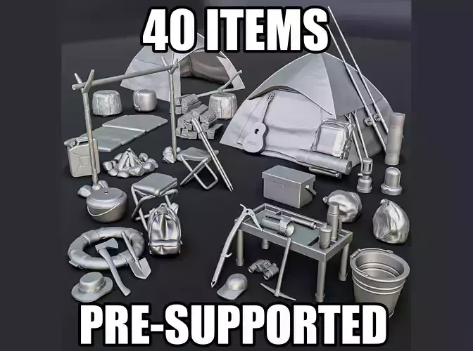 Camping Diorama Pack 3D print model