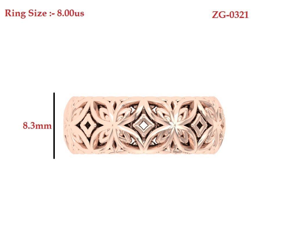 Wedding Ring 3D print model_3