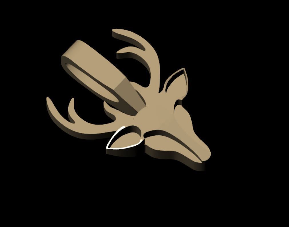 Deer Head Pandent 3D print model_1