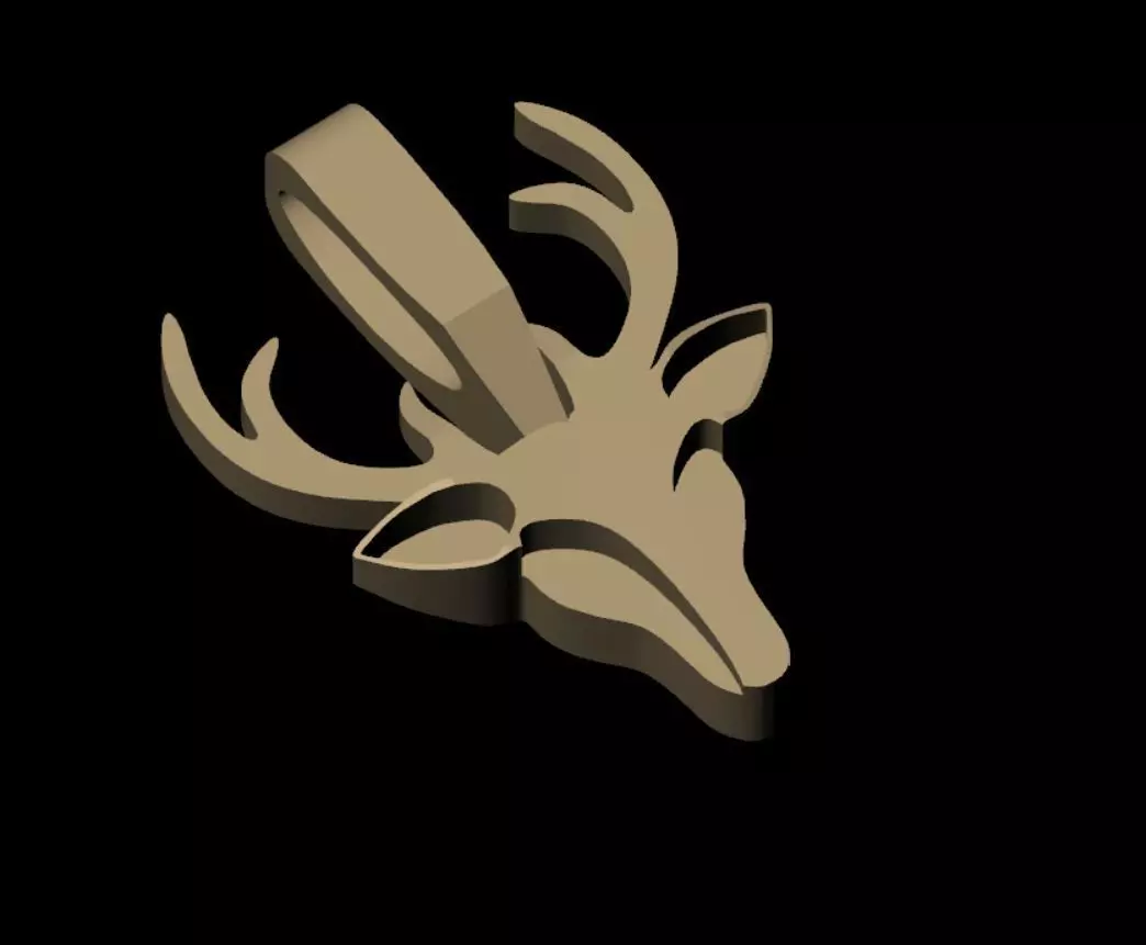 Deer Head Pandent 3D print model_0