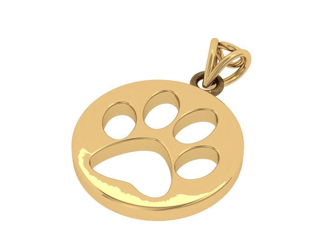 Paw Pandent 3D print model_2