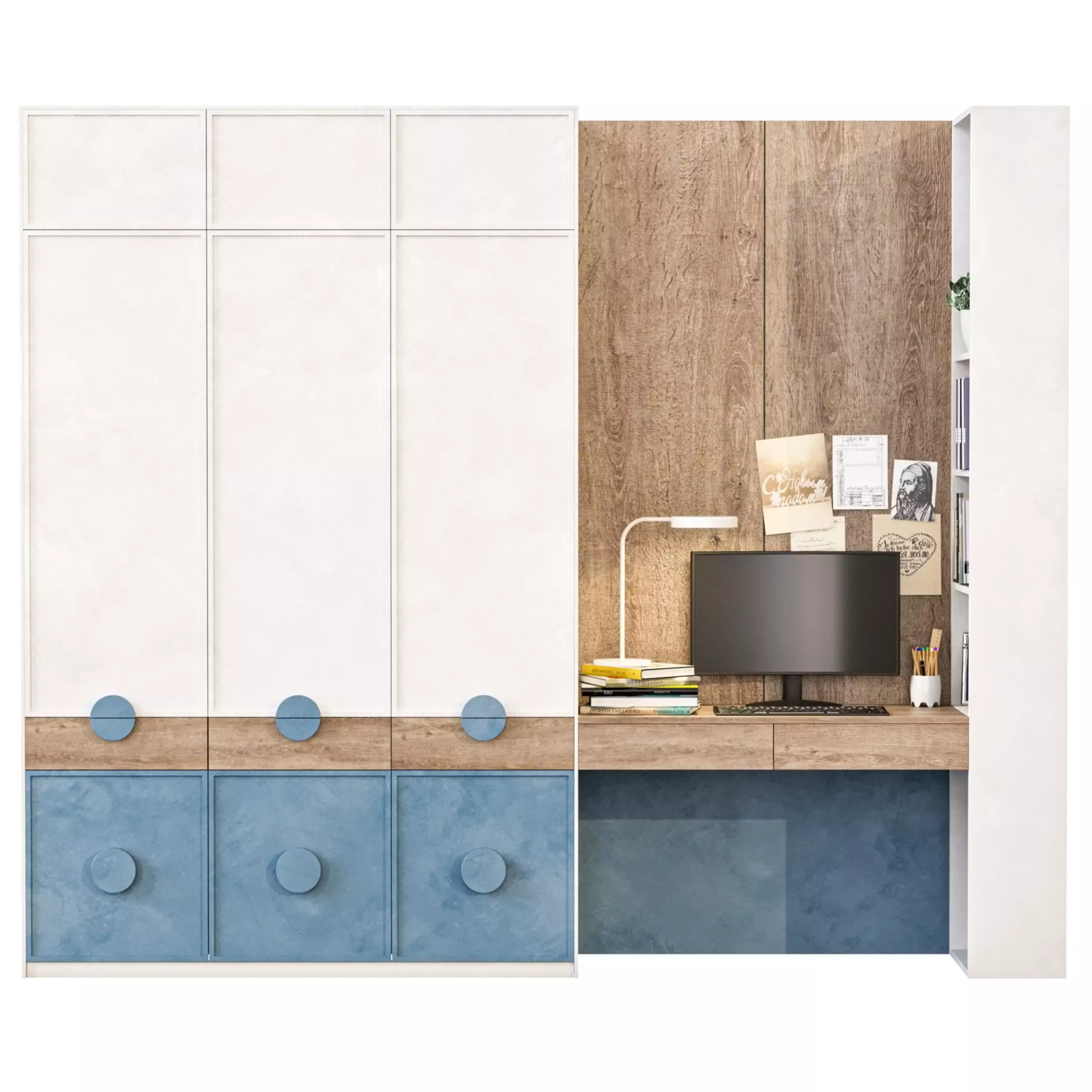 Wardrobe with alcohol decor and accessories 3D model