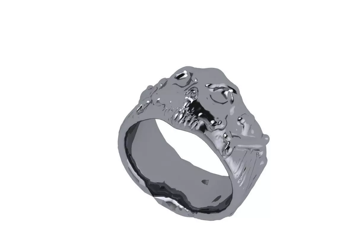 Skull Ring 3D print model_0