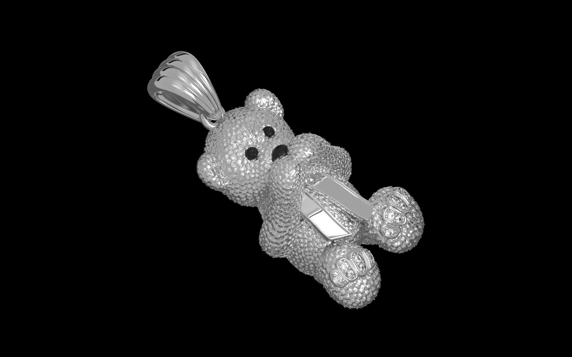 Bear pendant 3D print model_12