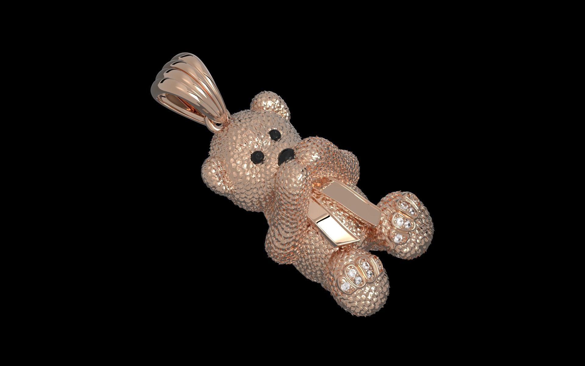 Bear pendant 3D print model_13