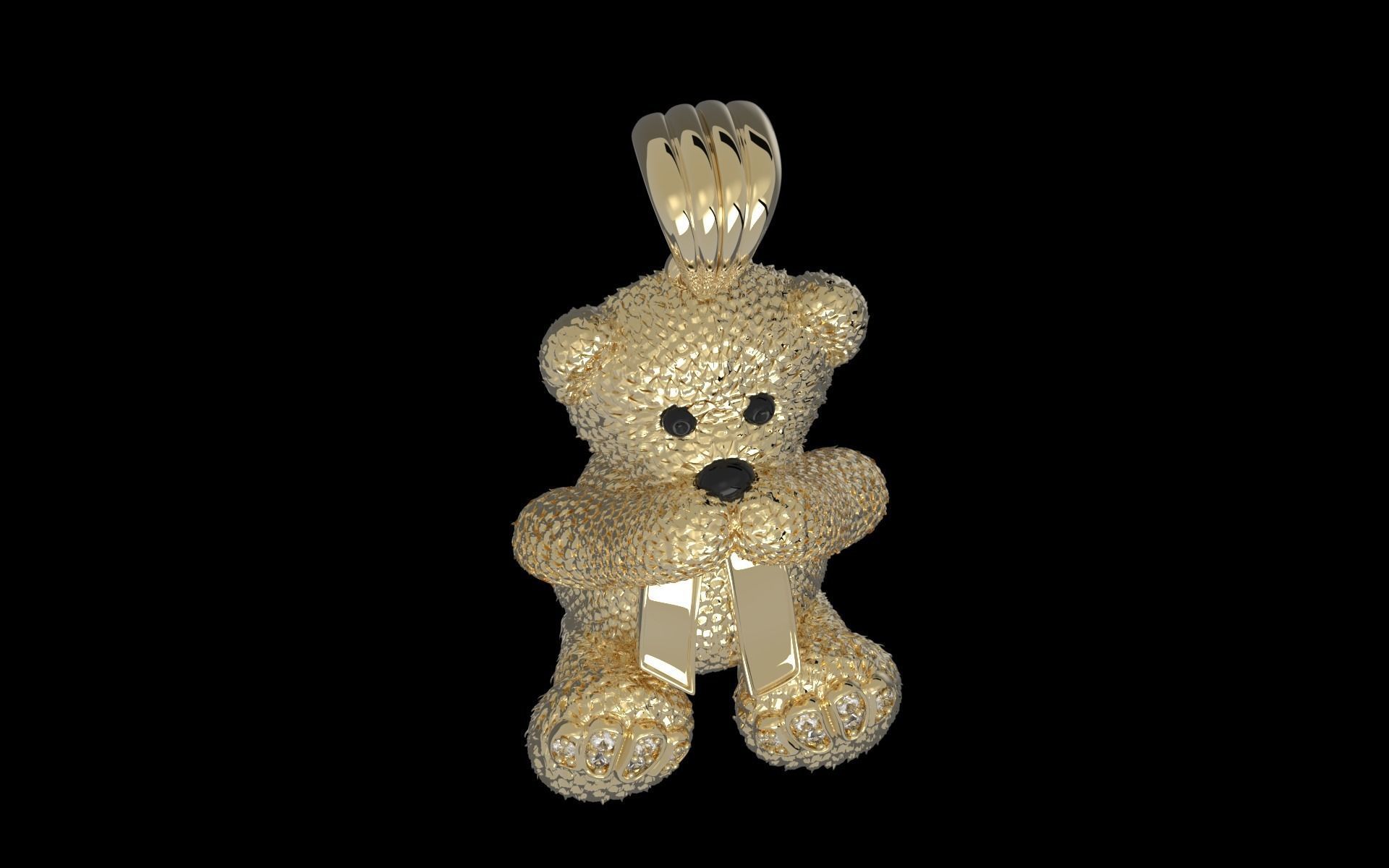 Bear pendant 3D print model_18