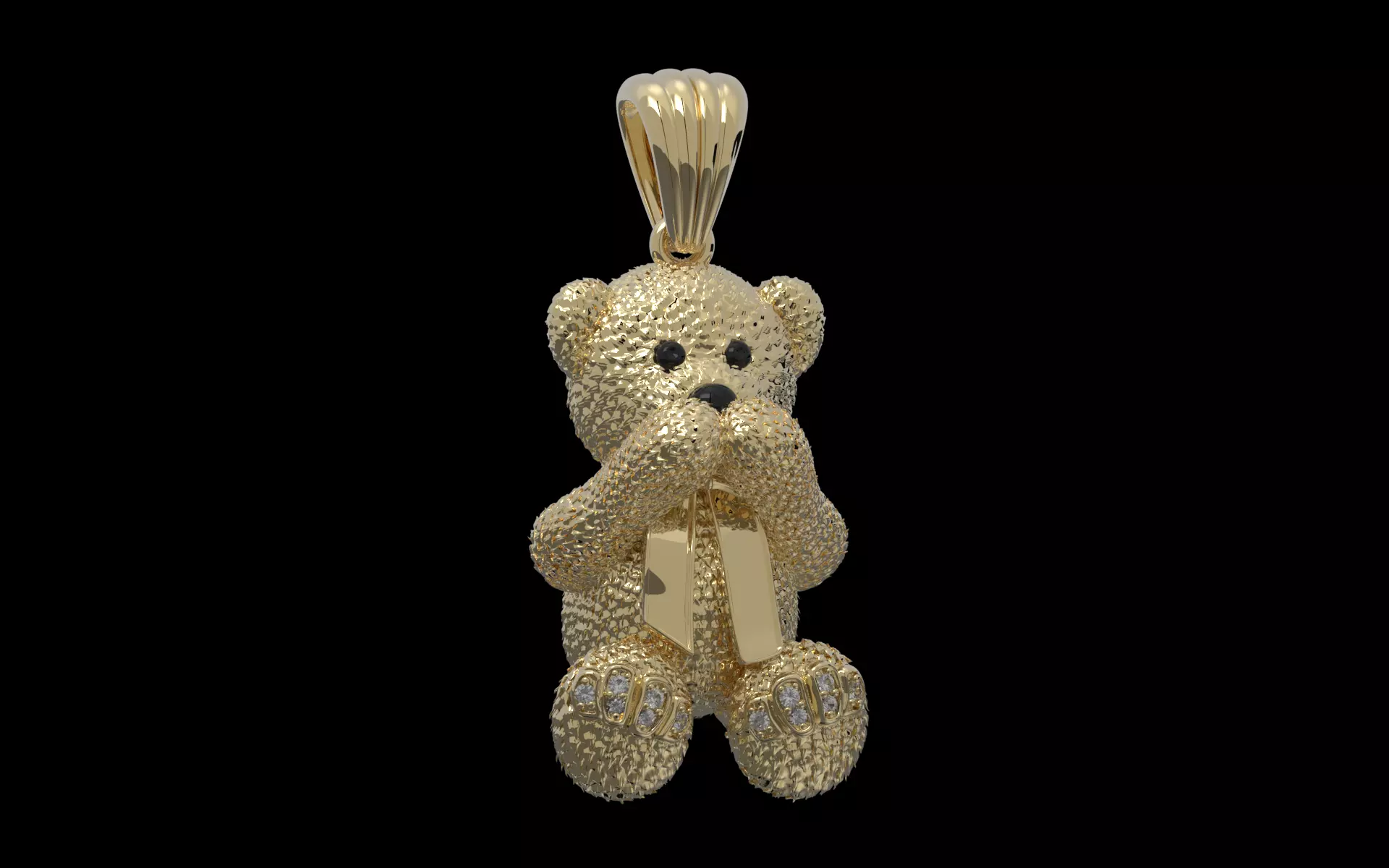 Bear pendant 3D print model_0