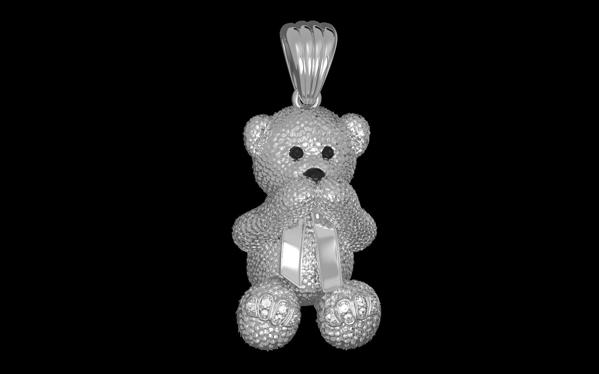 Bear pendant 3D print model_17
