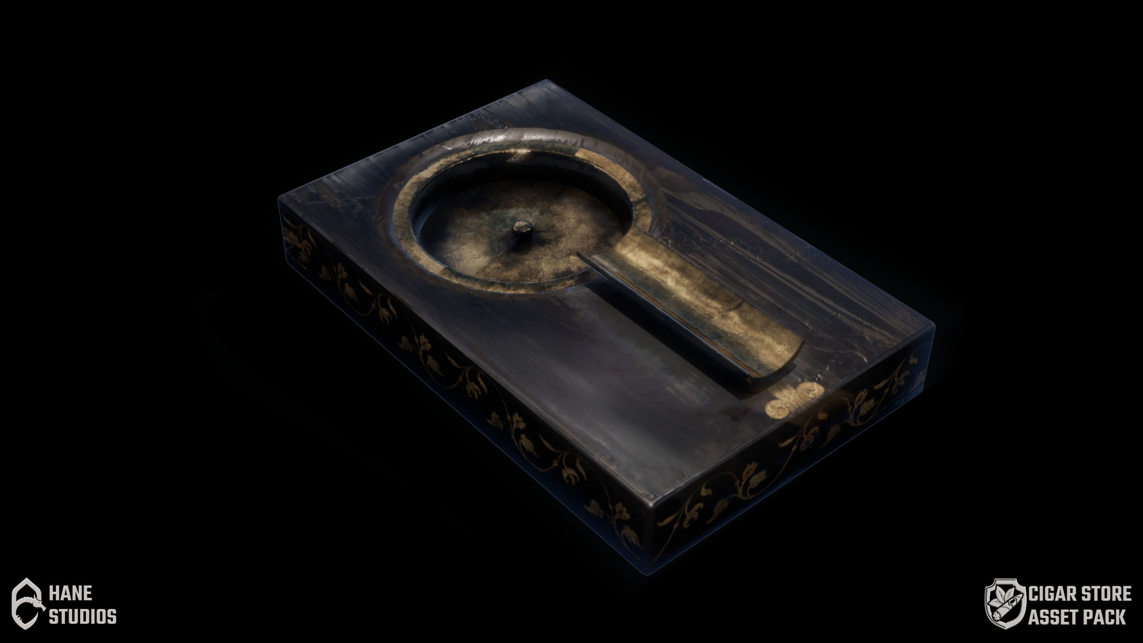 Vintage Ashtray 2 - Metal - Classic Low-poly 3D model_3