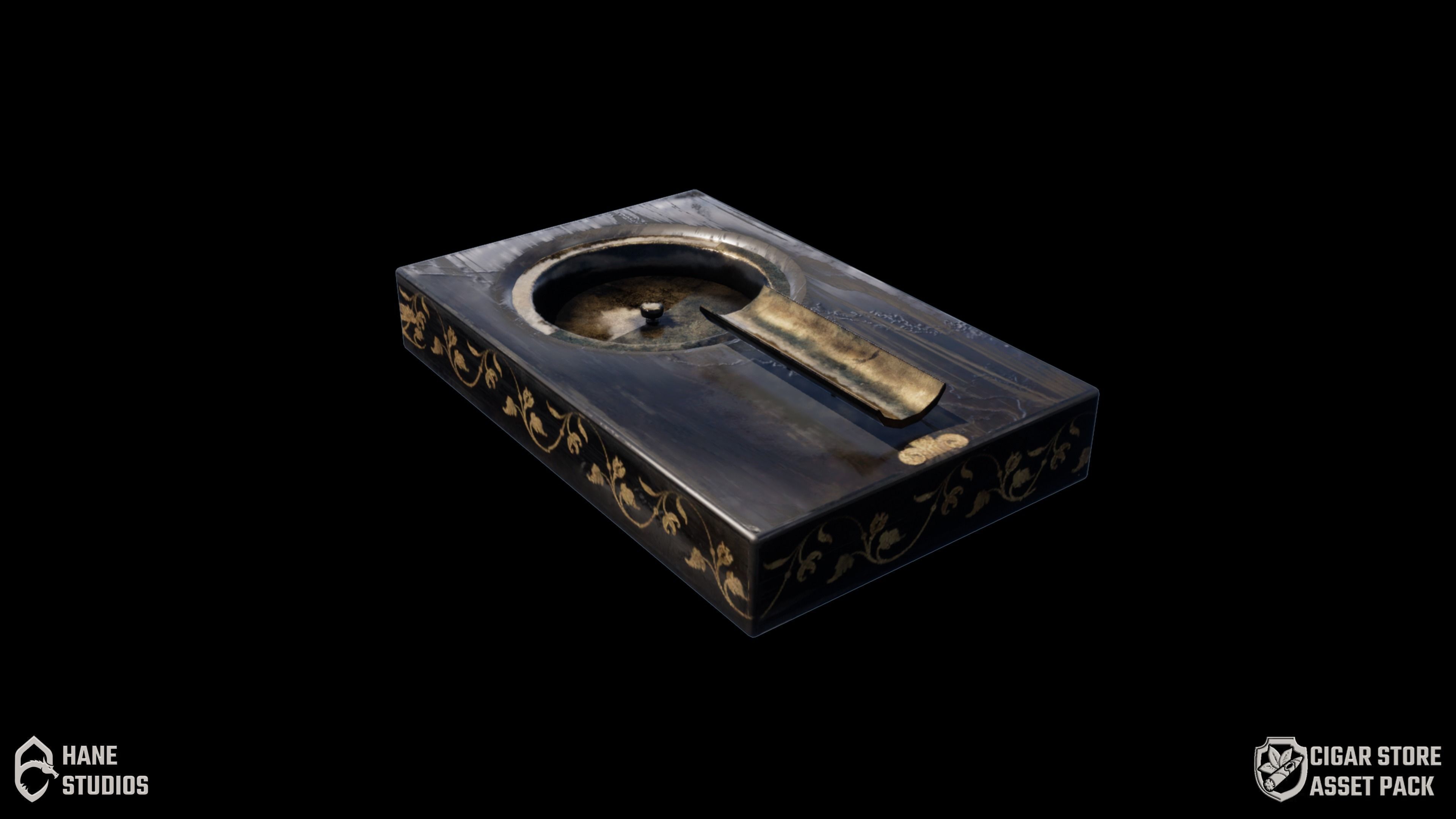 Vintage Ashtray 2 - Metal - Classic Low-poly 3D model_1