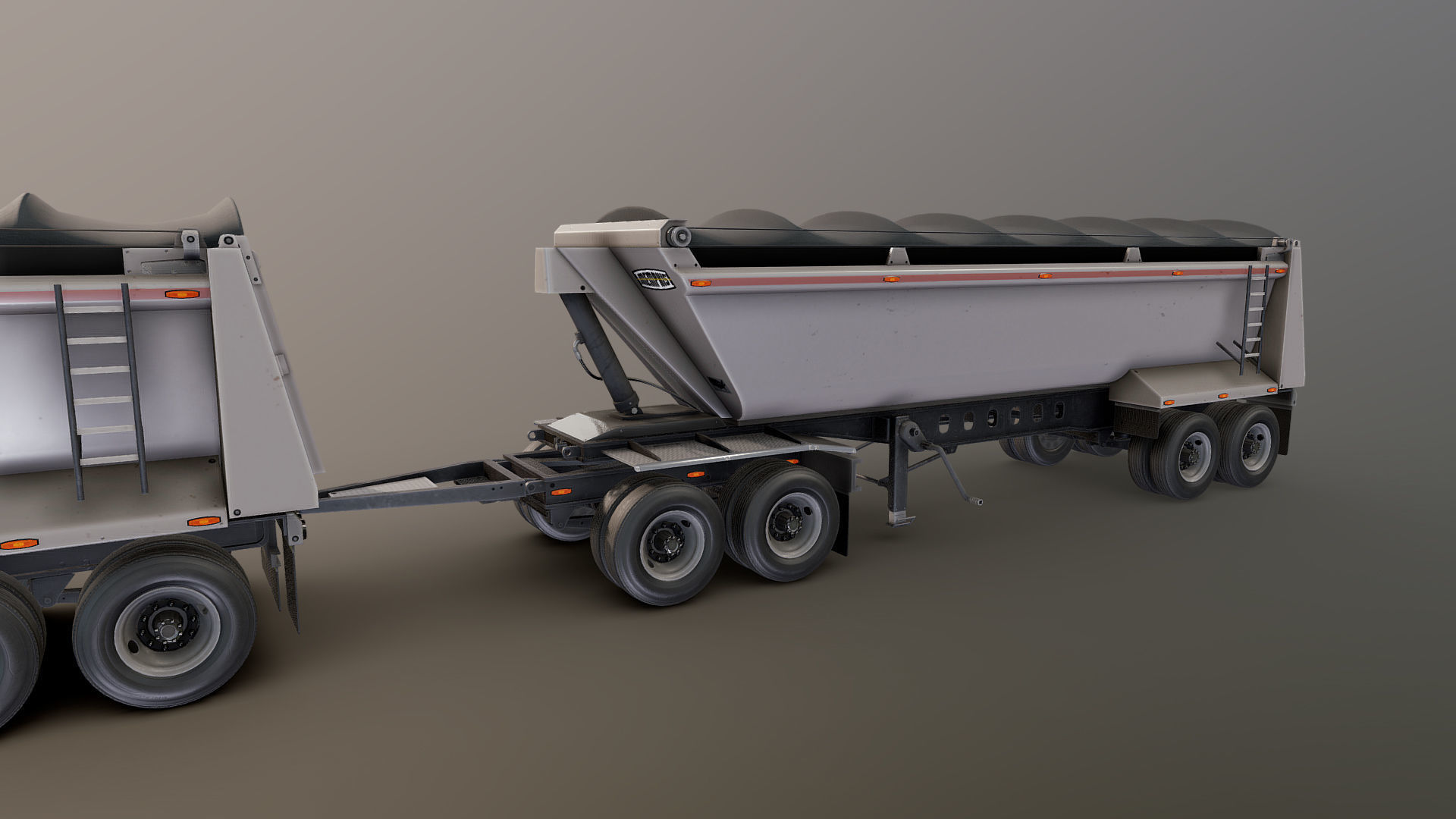 Dump trailer Low-poly 3D model_14