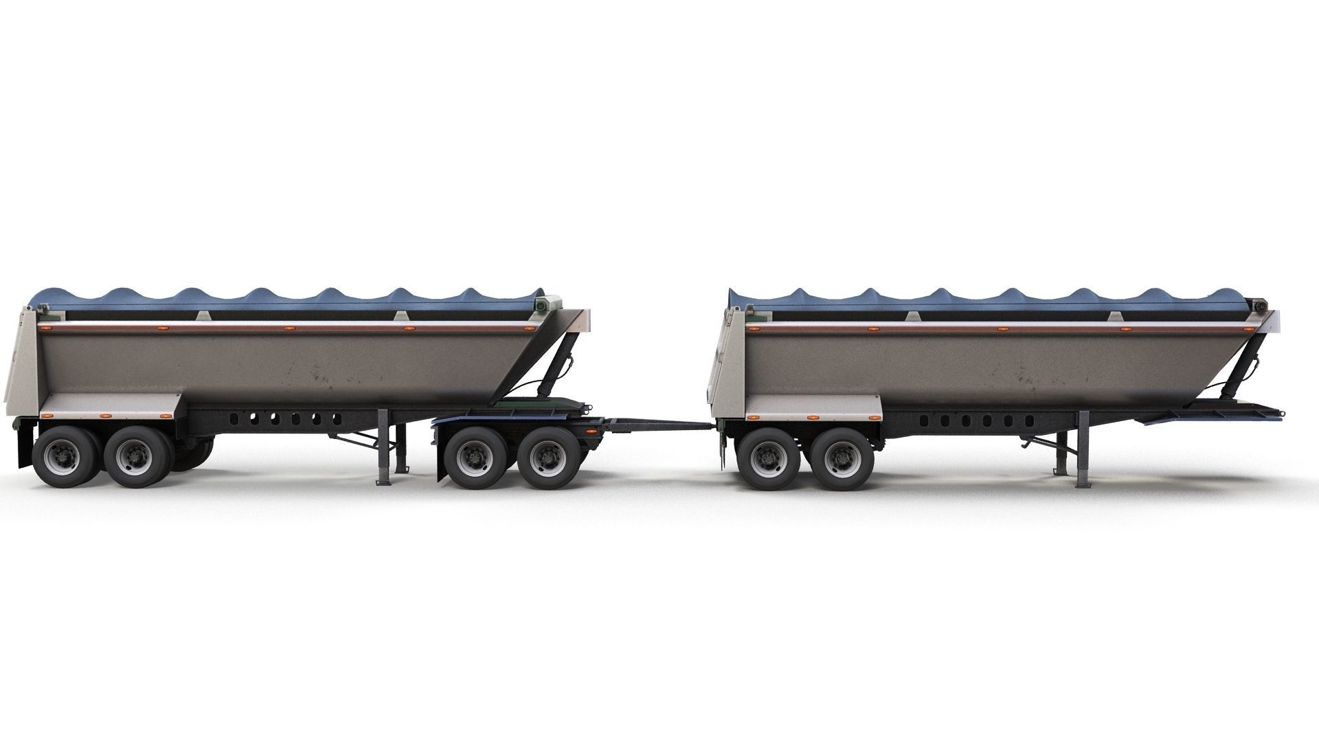 Dump trailer Low-poly 3D model_3