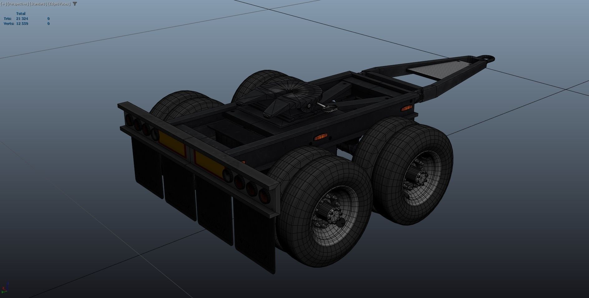 Dump trailer Low-poly 3D model_21