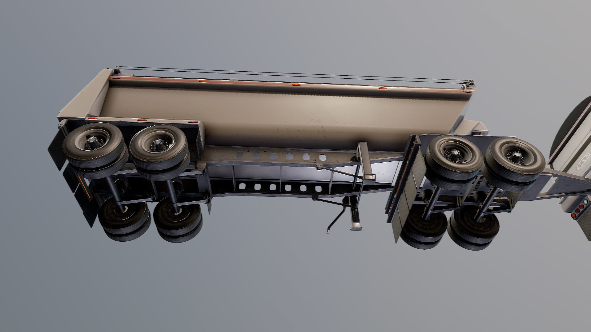 Dump trailer Low-poly 3D model_11