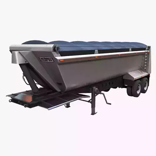Dump trailer Low-poly 3D model