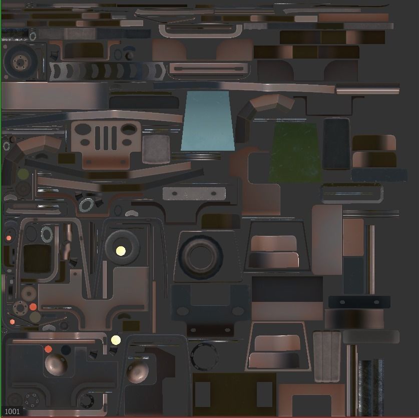 Simple Jeep Low-poly 3D model_16