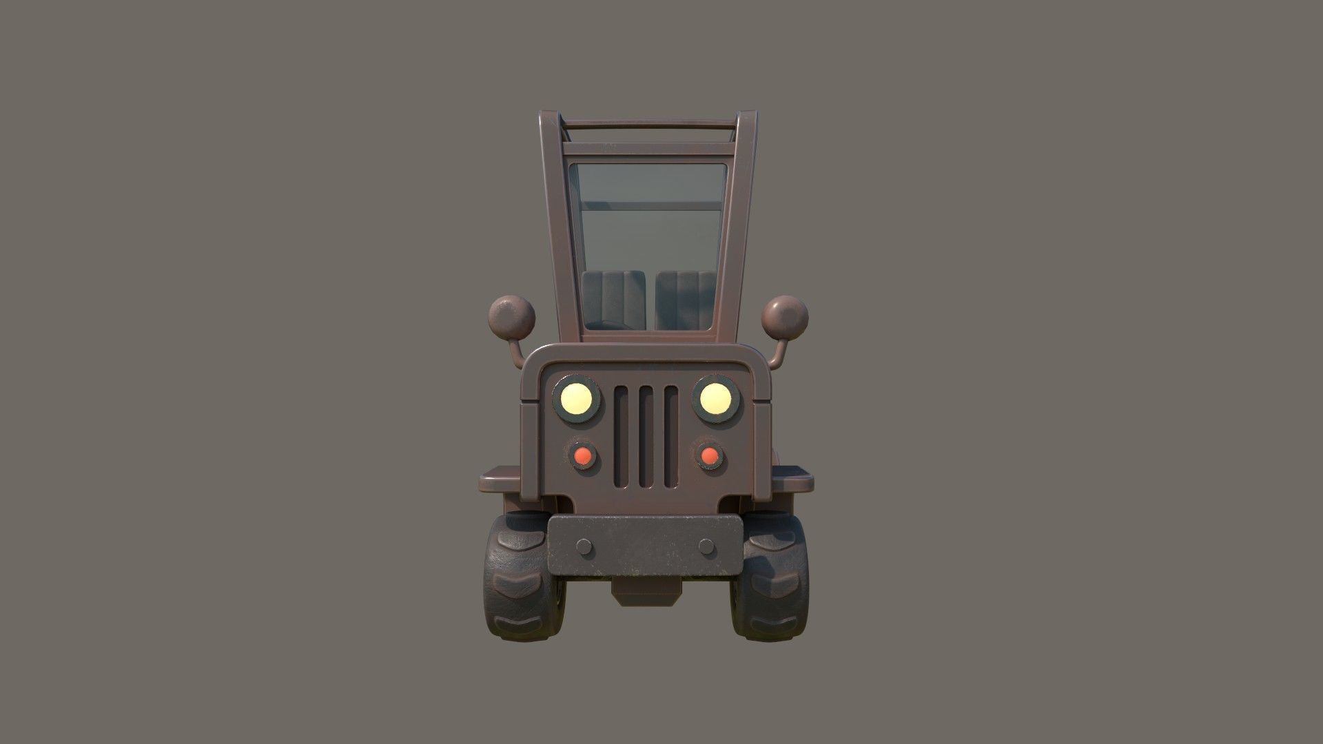 Simple Jeep Low-poly 3D model_6
