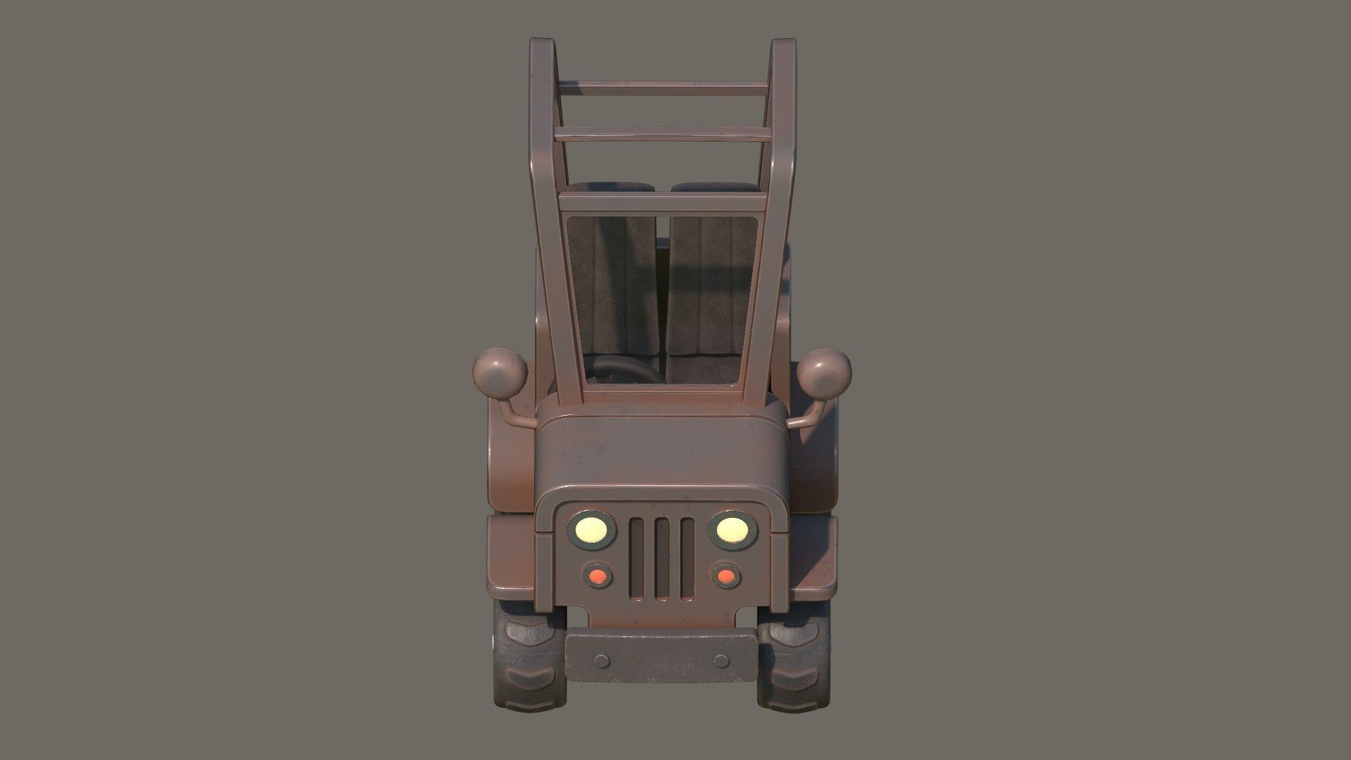 Simple Jeep Low-poly 3D model_5