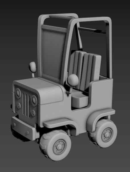 Simple Jeep Low-poly 3D model_14
