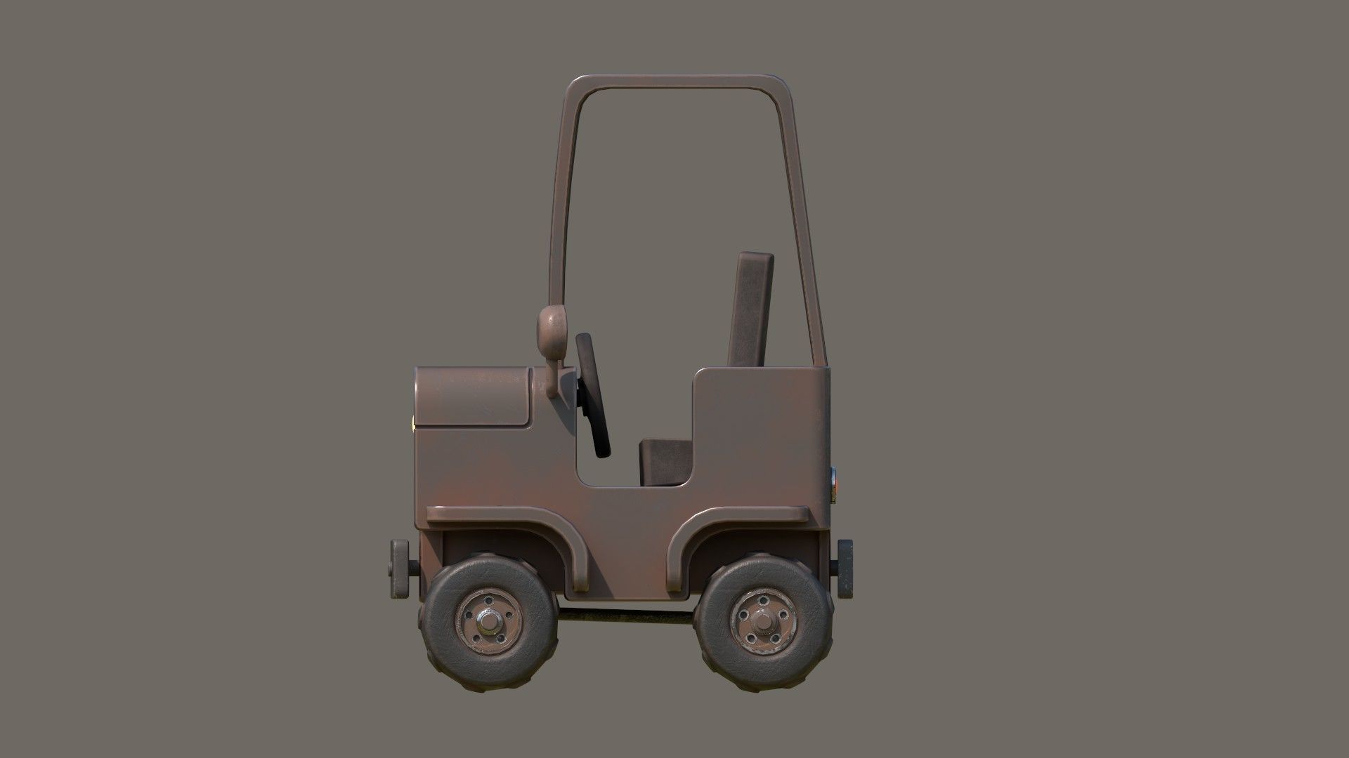 Simple Jeep Low-poly 3D model_9