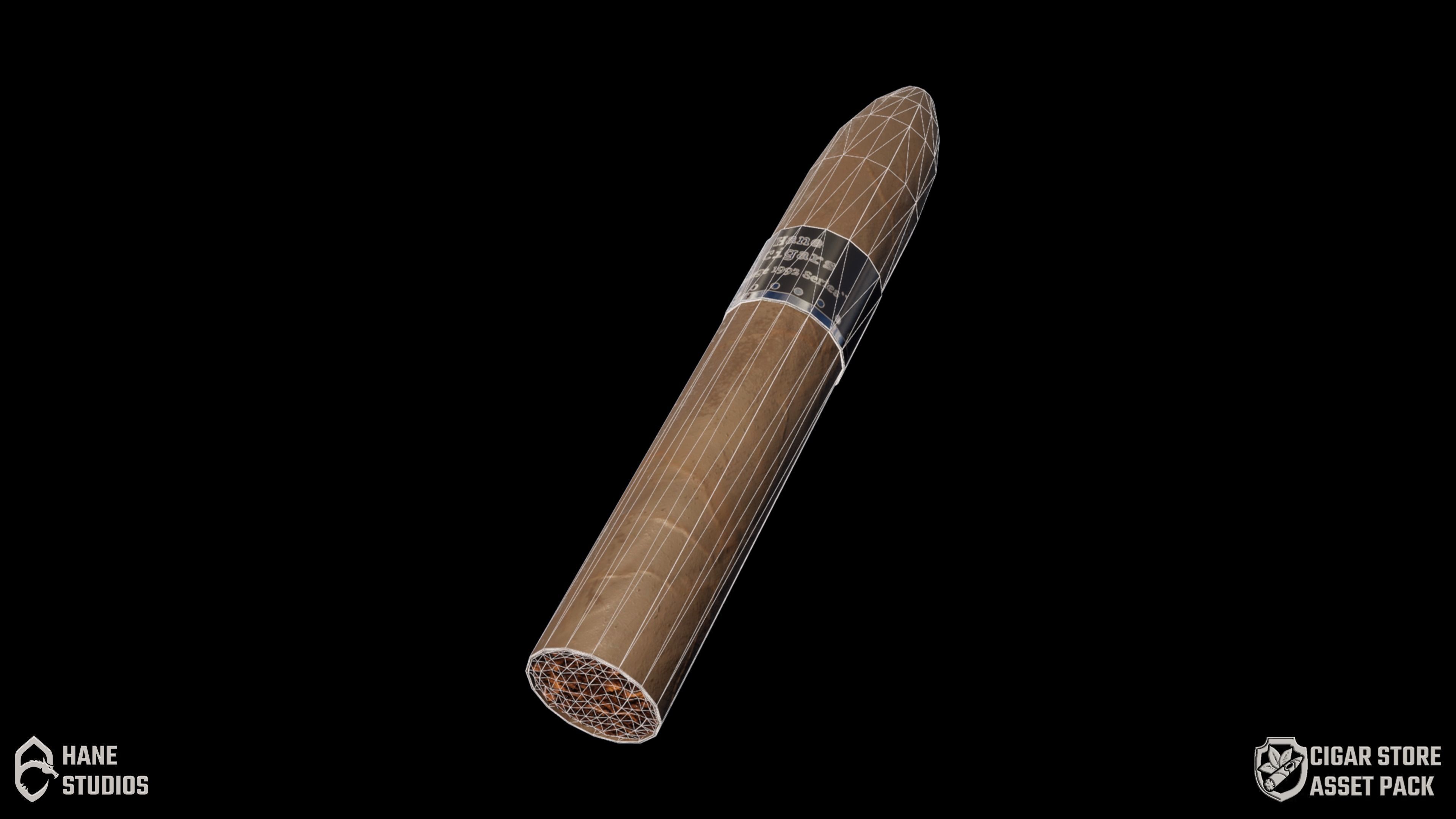 Classy Cigar 4 - Classic Low-poly 3D model_3