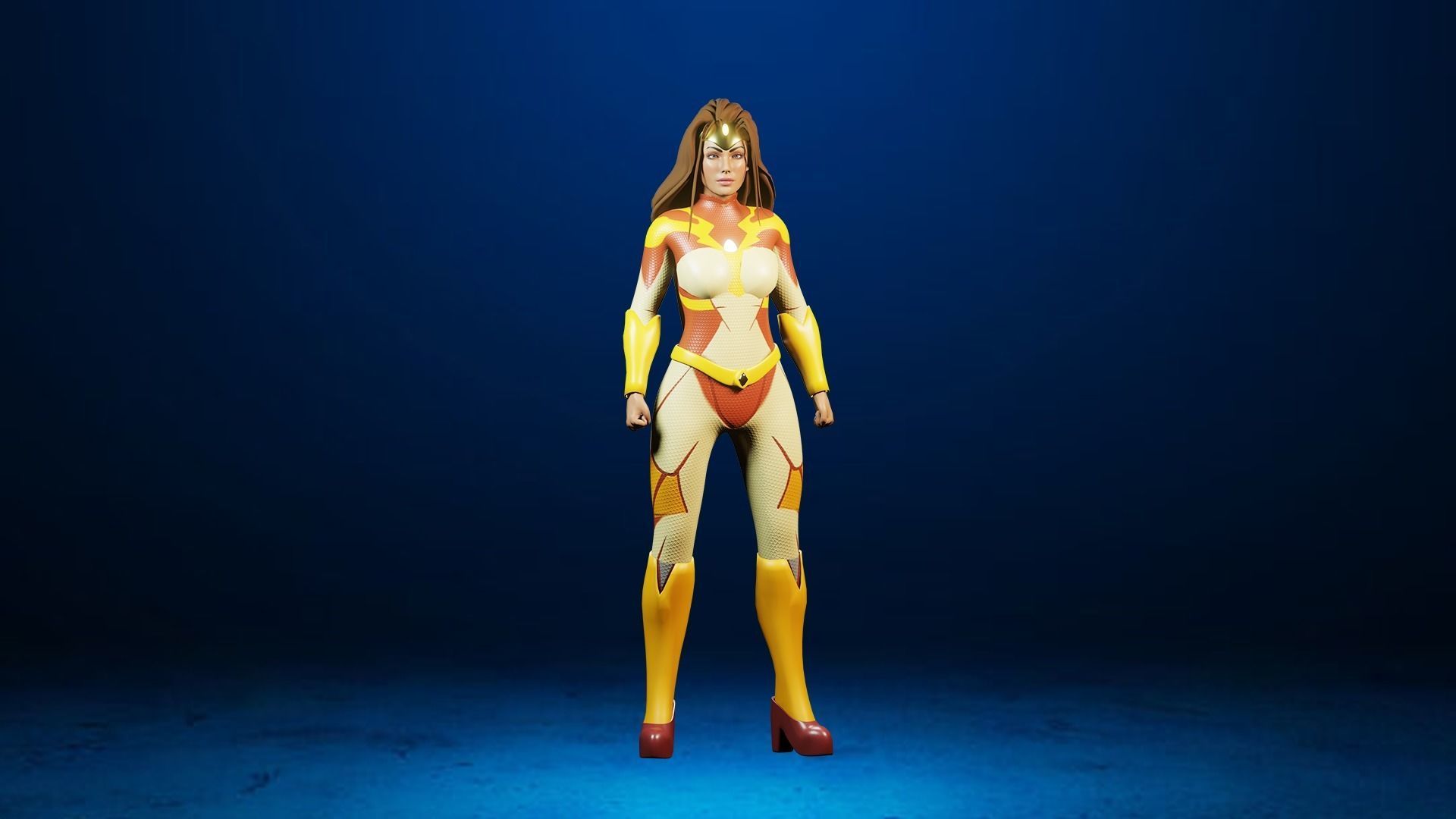 Sci-fi girl - Rigged  Low-poly 3D model_2