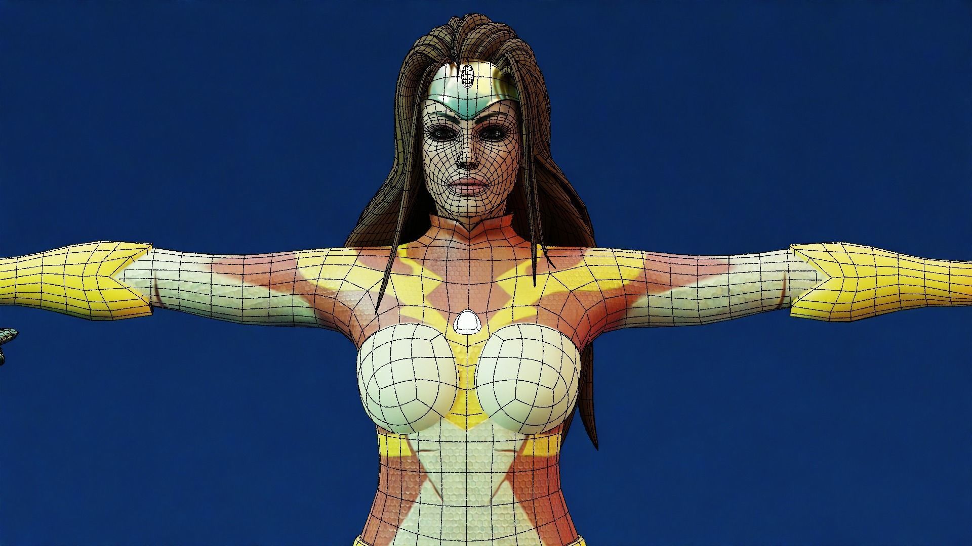 Sci-fi girl - Rigged  Low-poly 3D model_10