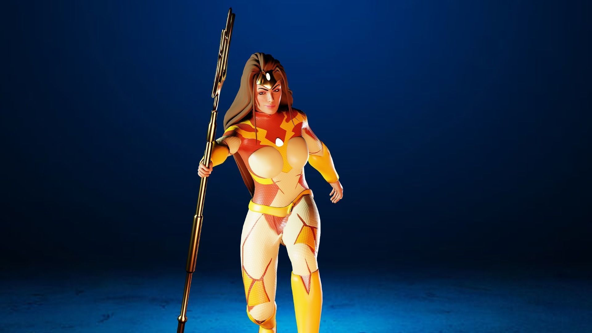 Sci-fi girl - Rigged  Low-poly 3D model_7