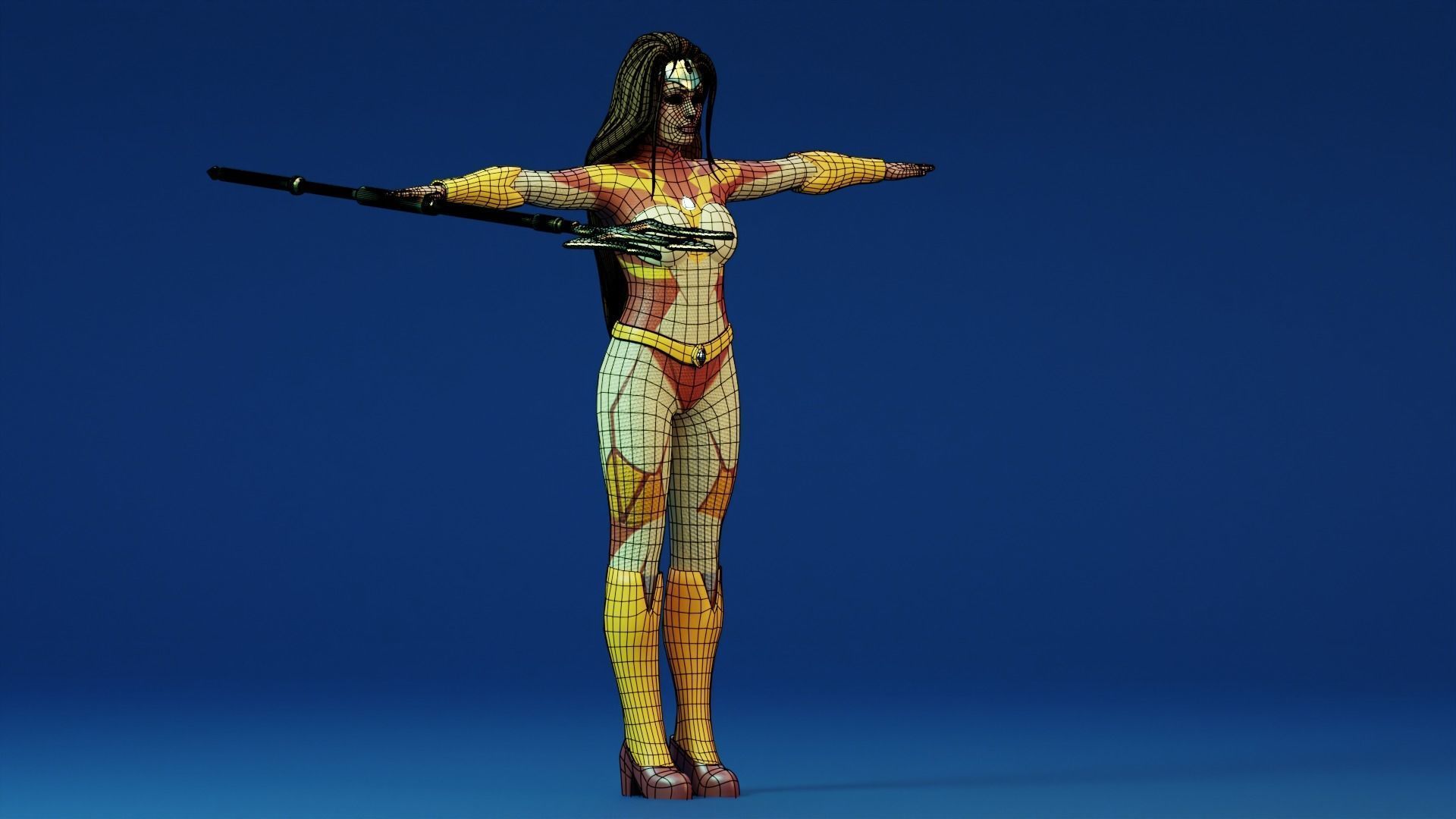 Sci-fi girl - Rigged  Low-poly 3D model_13