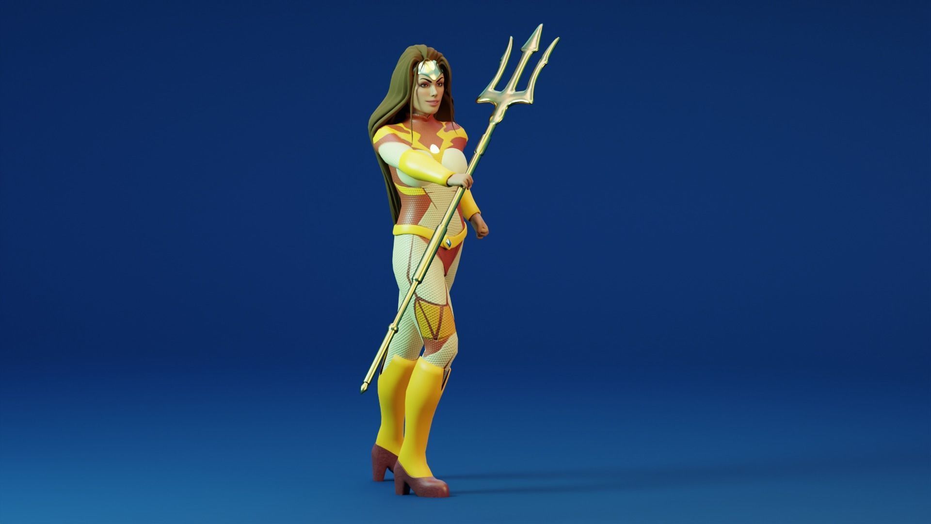 Sci-fi girl - Rigged  Low-poly 3D model_5