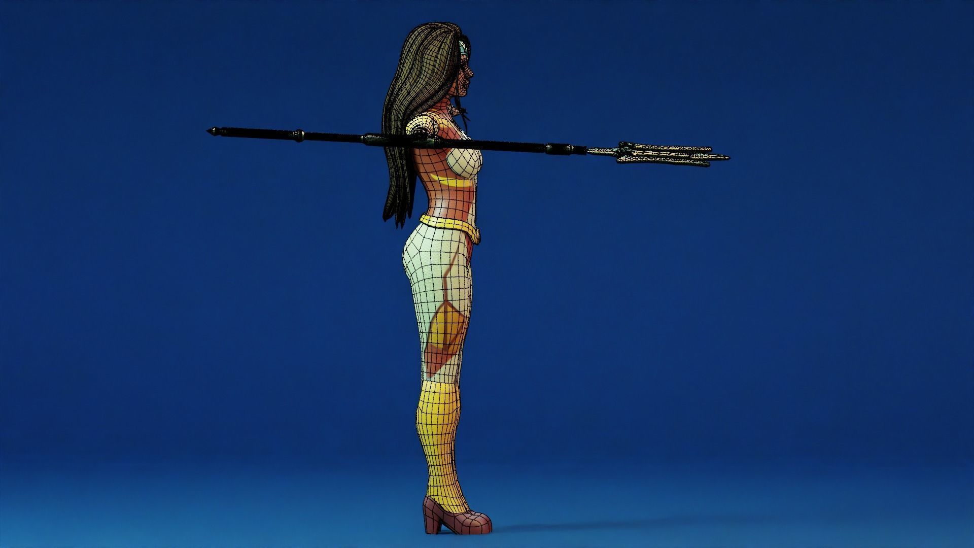 Sci-fi girl - Rigged  Low-poly 3D model_15