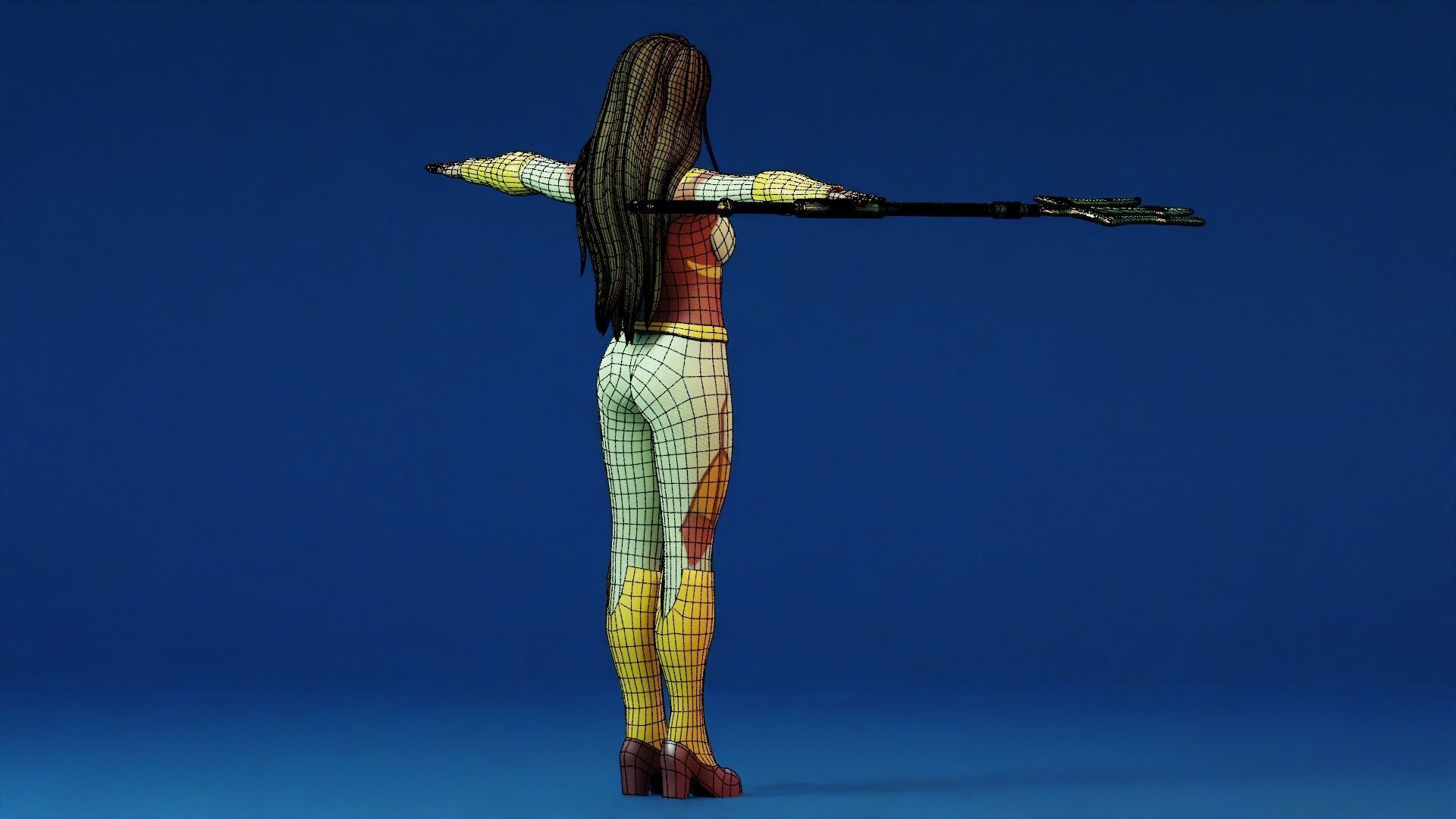 Sci-fi girl - Rigged  Low-poly 3D model_16