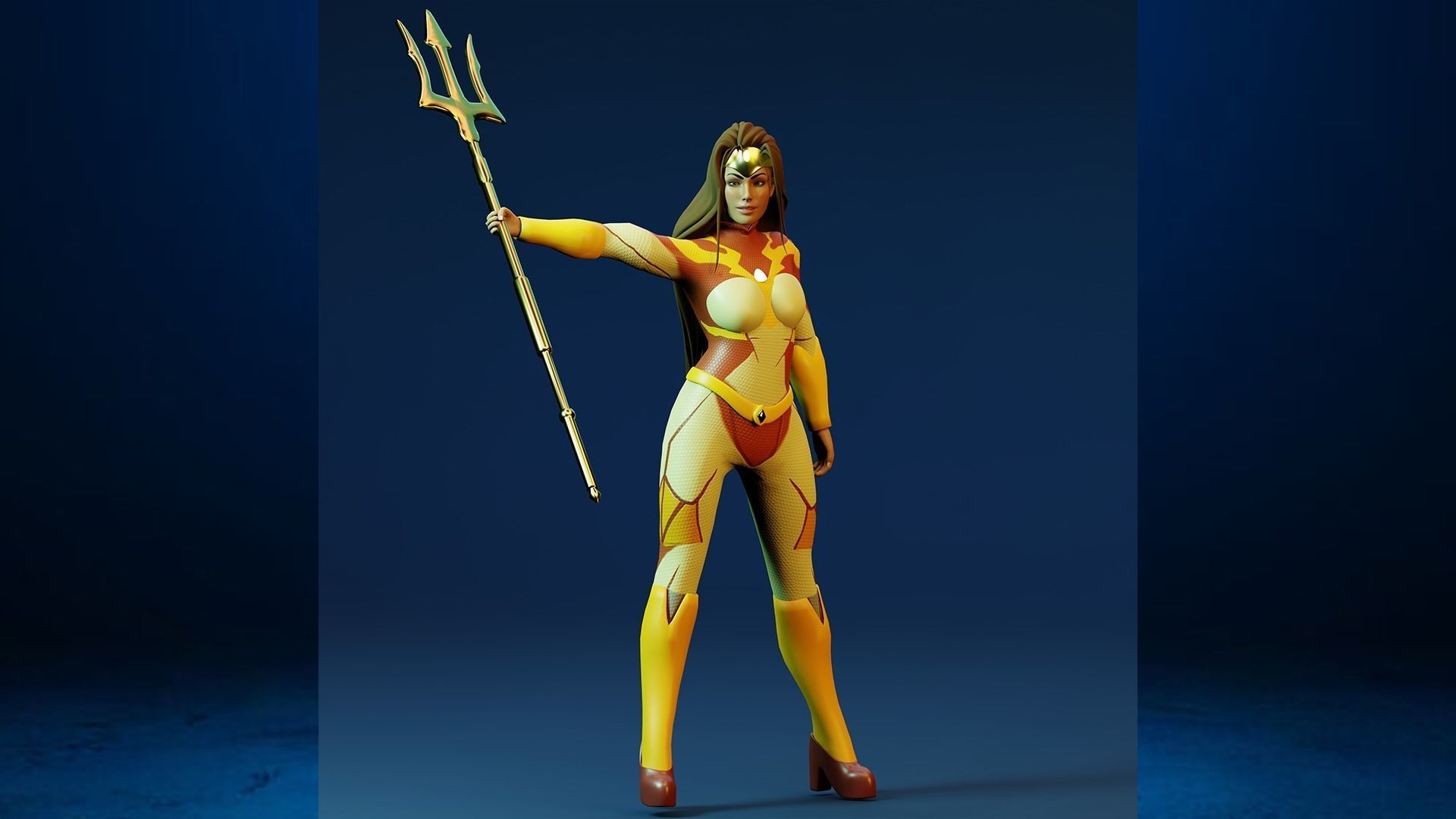 Sci-fi girl - Rigged  Low-poly 3D model_4