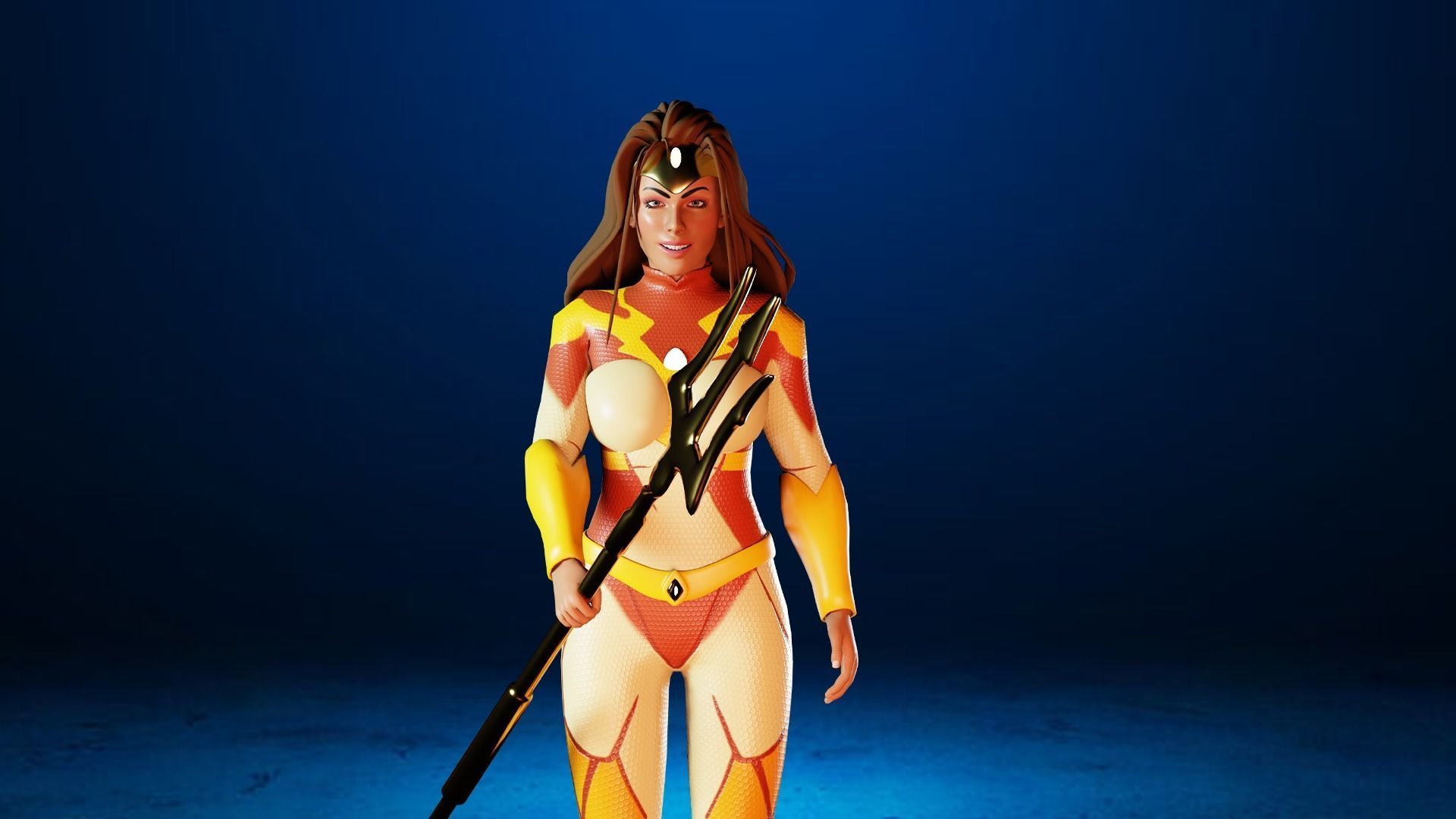 Sci-fi girl - Rigged  Low-poly 3D model_8