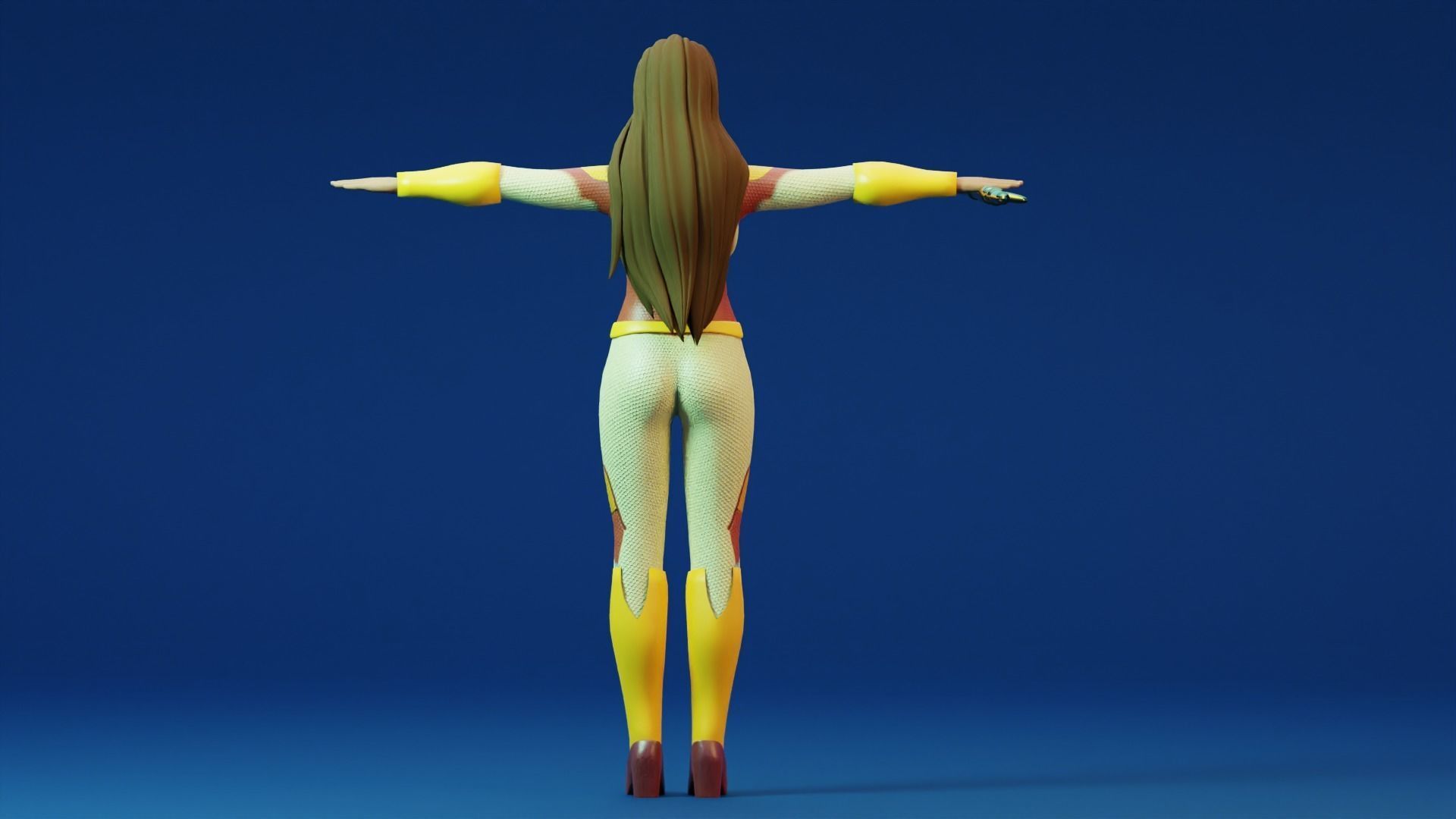 Sci-fi girl - Rigged  Low-poly 3D model_18